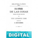 De la naturaleza de las cosas (De rerum natura) Tito Lucrecio Caro